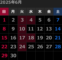 来月のカレンダー